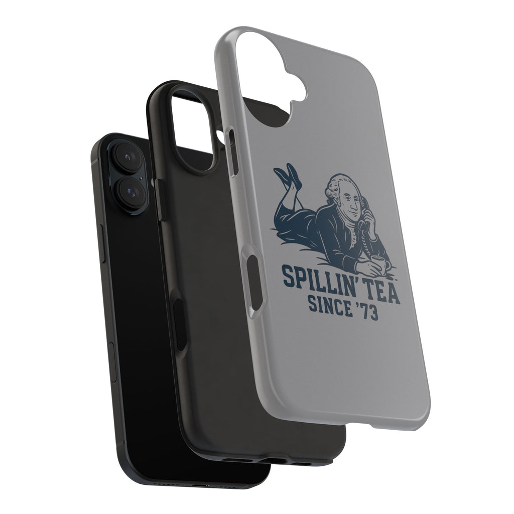 Spillin' Tea Phone Case, Tough Phone Cases for History Lovers, Unique Gift, Durable Phone Cover, Trendy Accessories