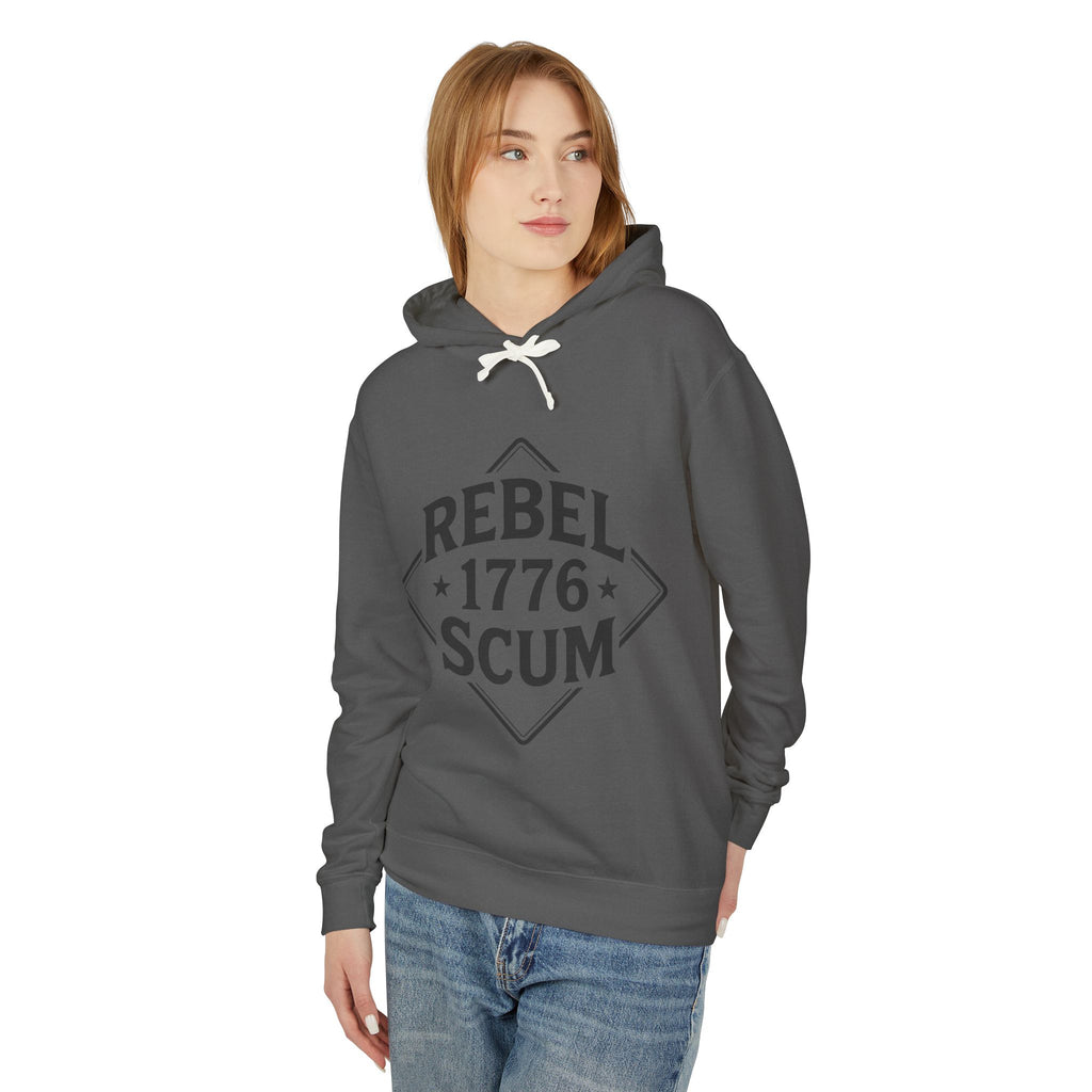 Rebel Scum Lightweight Hoodie, Vintage Graphic Sweatshirt, Unisex Casual Wear, Perfect for Everyday Style, Gift for Rebels