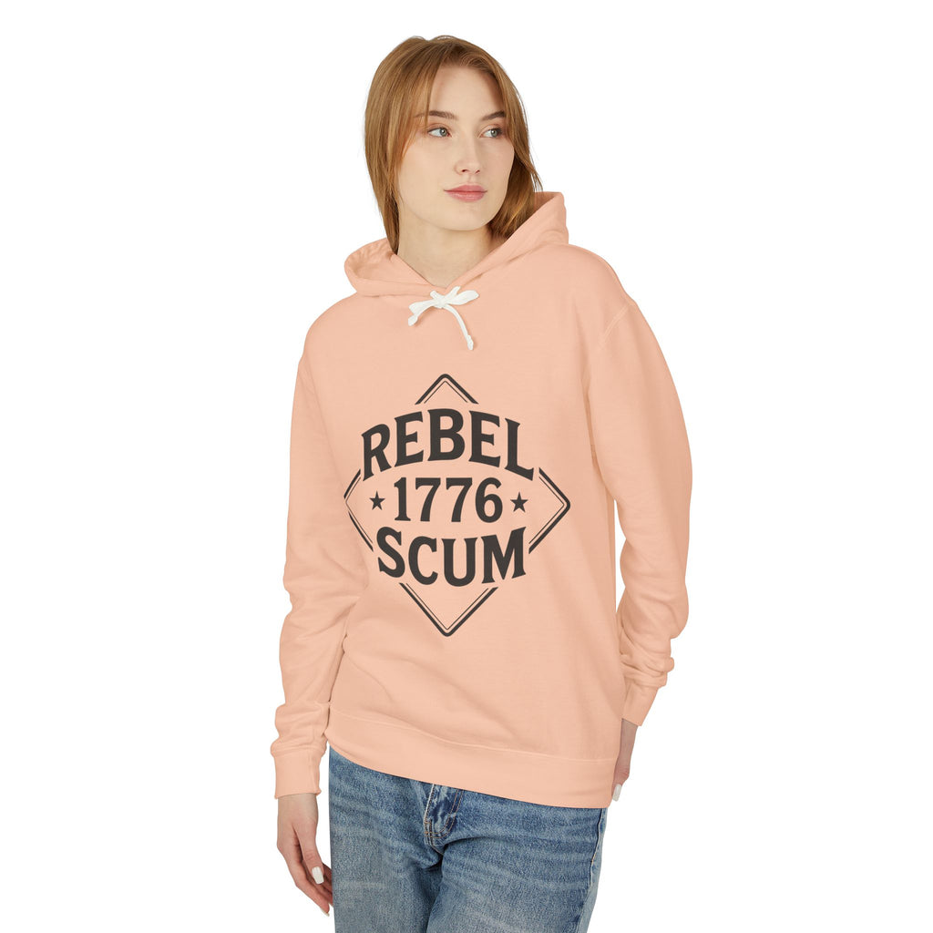 Rebel Scum Lightweight Hoodie, Vintage Graphic Sweatshirt, Unisex Casual Wear, Perfect for Everyday Style, Gift for Rebels