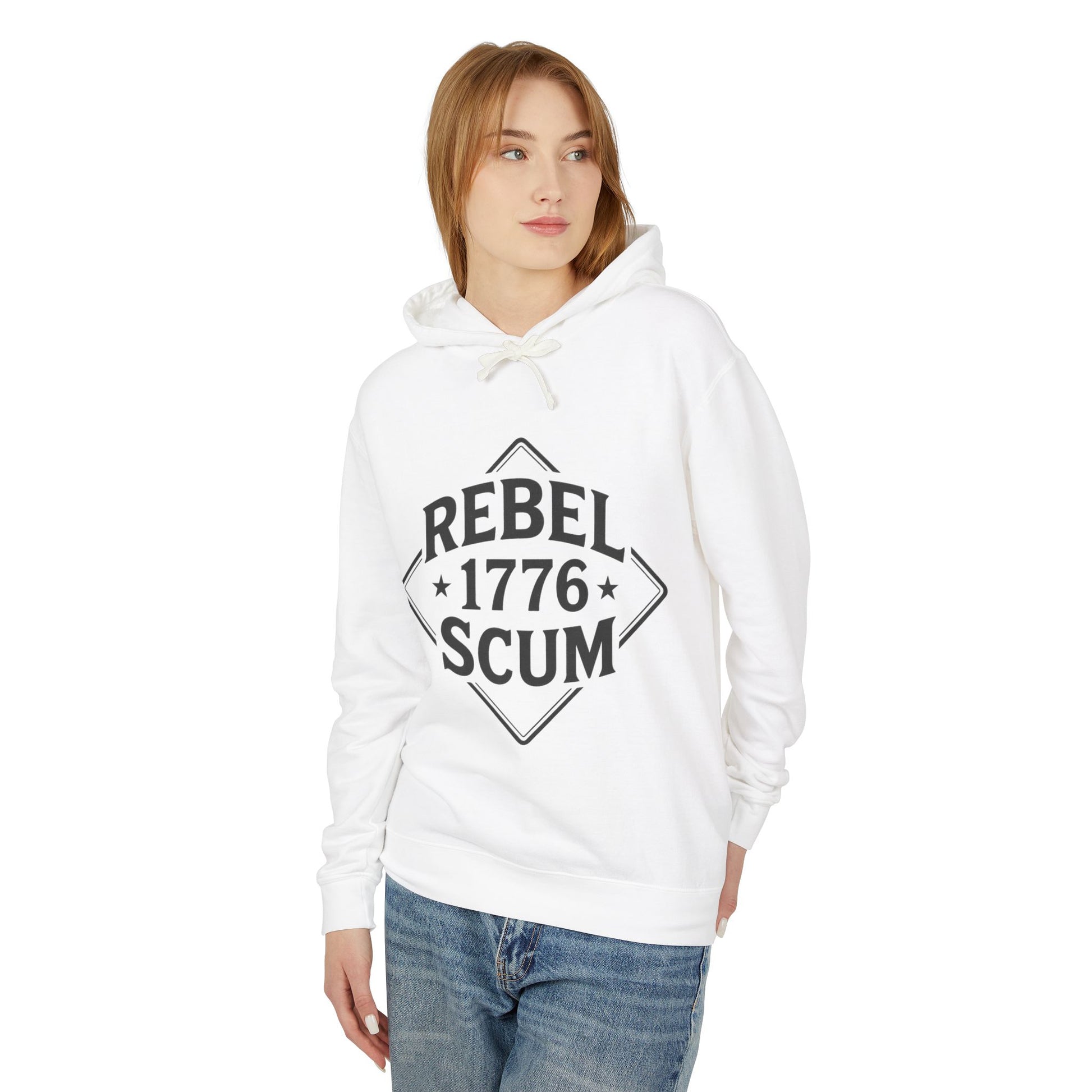 Rebel Scum Lightweight Hoodie, Vintage Graphic Sweatshirt, Unisex Casual Wear, Perfect for Everyday Style, Gift for Rebels