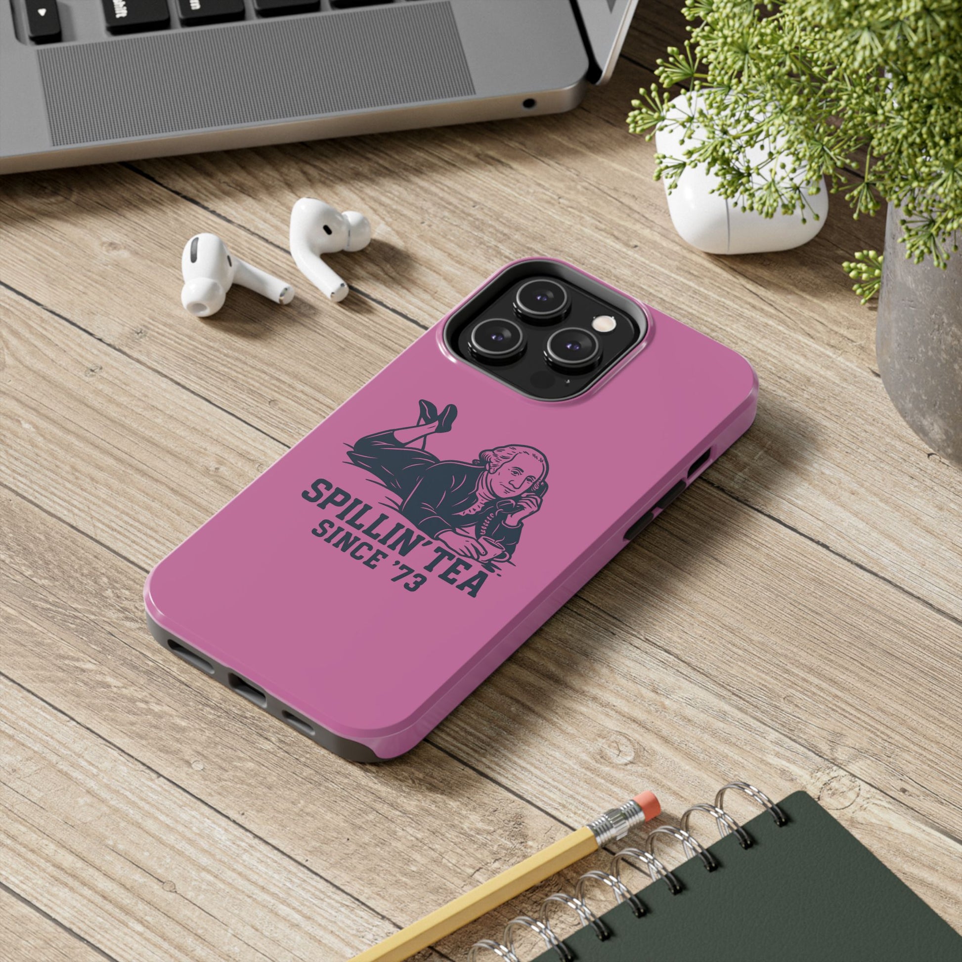 Copy of Spillin' Tea Phone Case, Tough Phone Cases for History Lovers, Unique Gift, Durable Phone Cover, Trendy Accessories