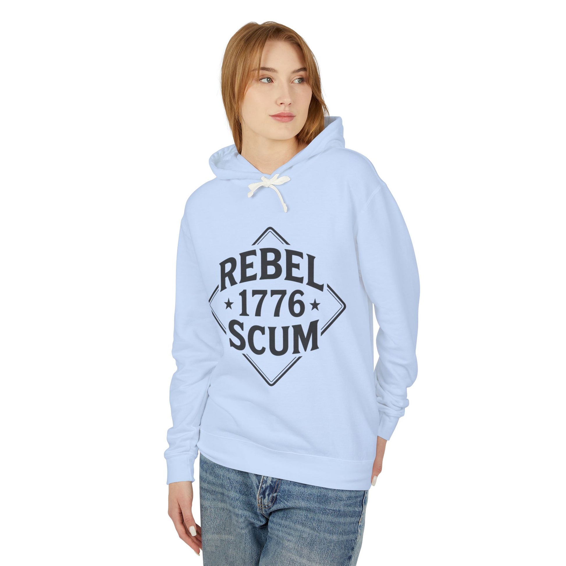 Rebel Scum Lightweight Hoodie, Vintage Graphic Sweatshirt, Unisex Casual Wear, Perfect for Everyday Style, Gift for Rebels