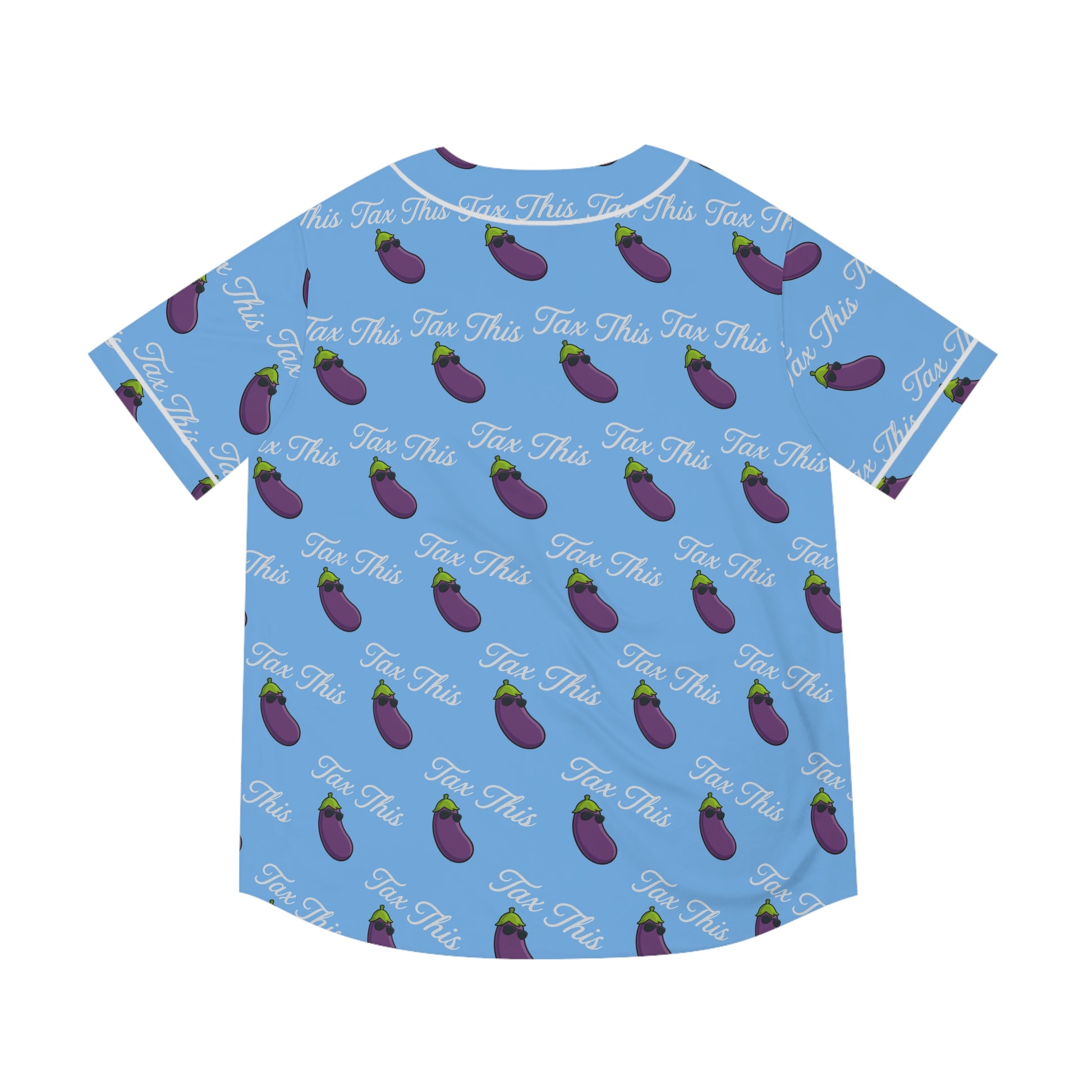 Tax This Men's Baseball Jersey, Funny Eggplant Tee, Casual Summer Shirt, Great for Gifting, Perfect for Parties or BBQs