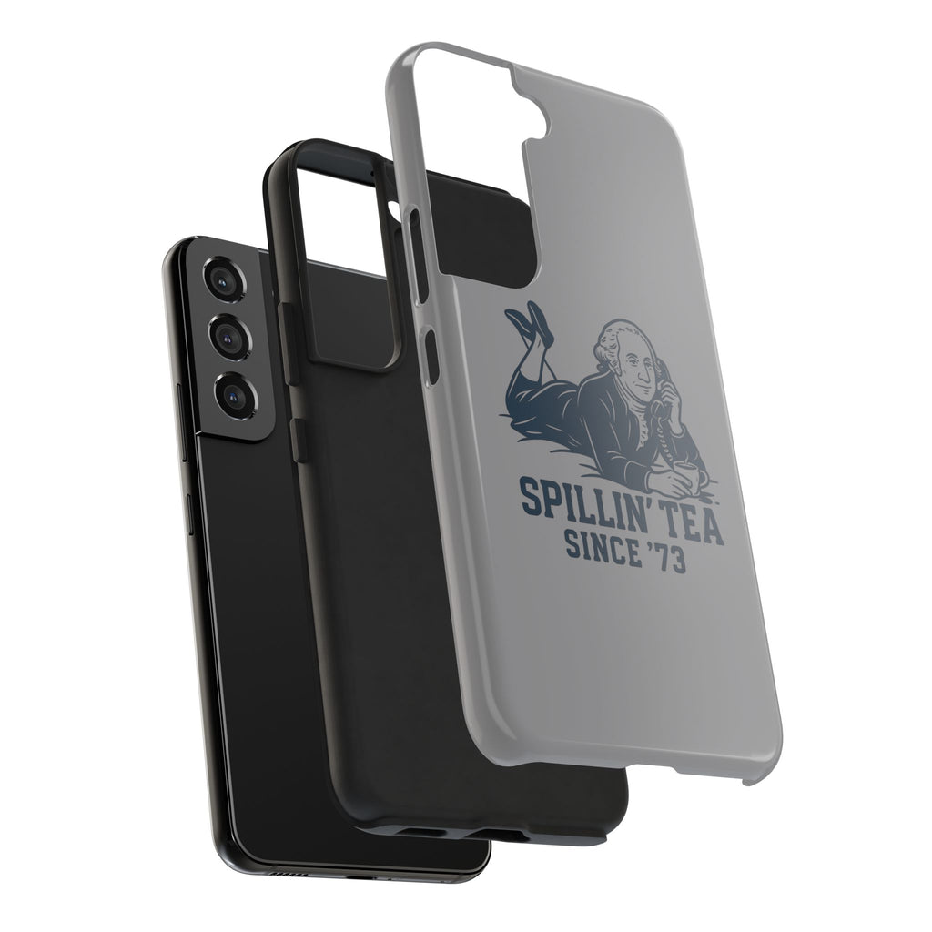 Spillin' Tea Phone Case, Tough Phone Cases for History Lovers, Unique Gift, Durable Phone Cover, Trendy Accessories