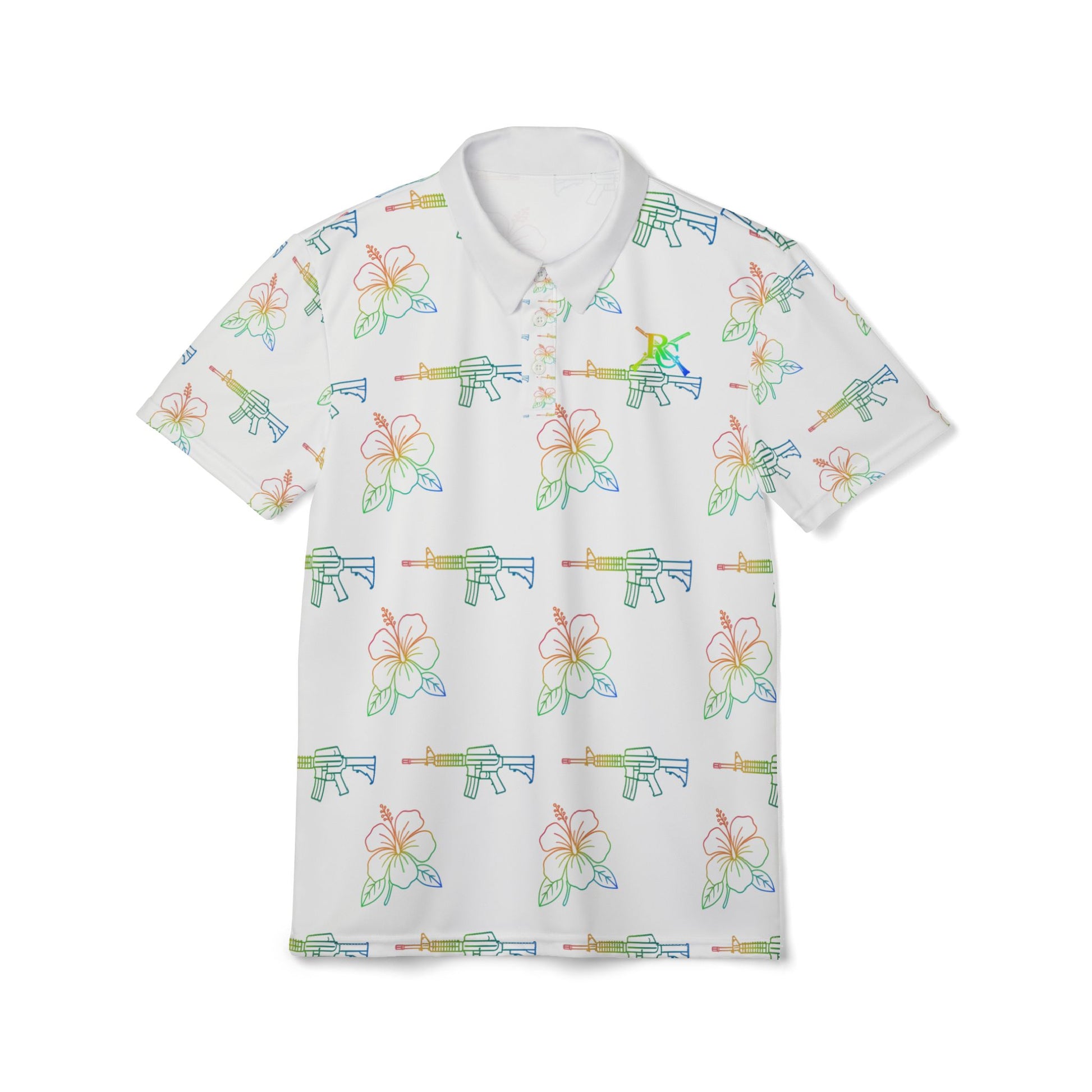 Gats and Blooms Polo Shirt | Trendy Summer Wear, Music Lover Gift, Festival Outfit, Casual Chic, Unique Style