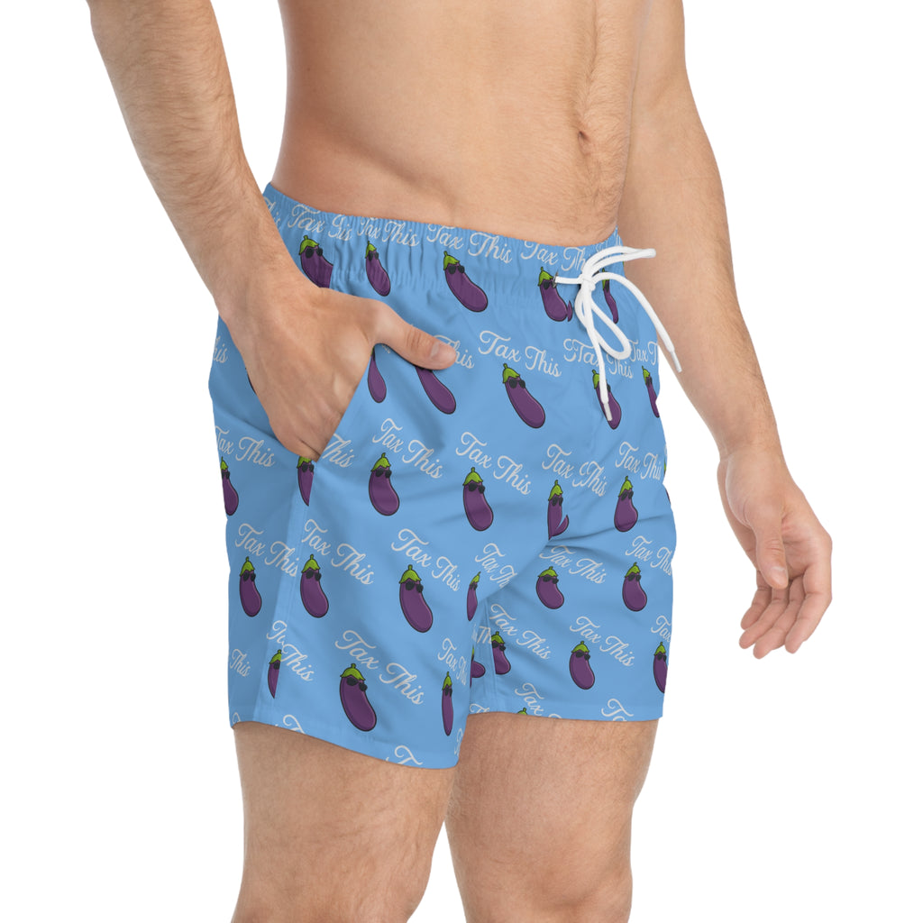 Tax This Fun and Quirky Swim Trunks | Perfect for Summer Beach Days, Pool Parties, or Vacations, Trendy Swimwear for Men, Humorous Gift Idea